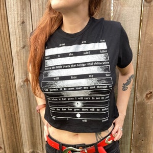 Litany Against Fear crop tops