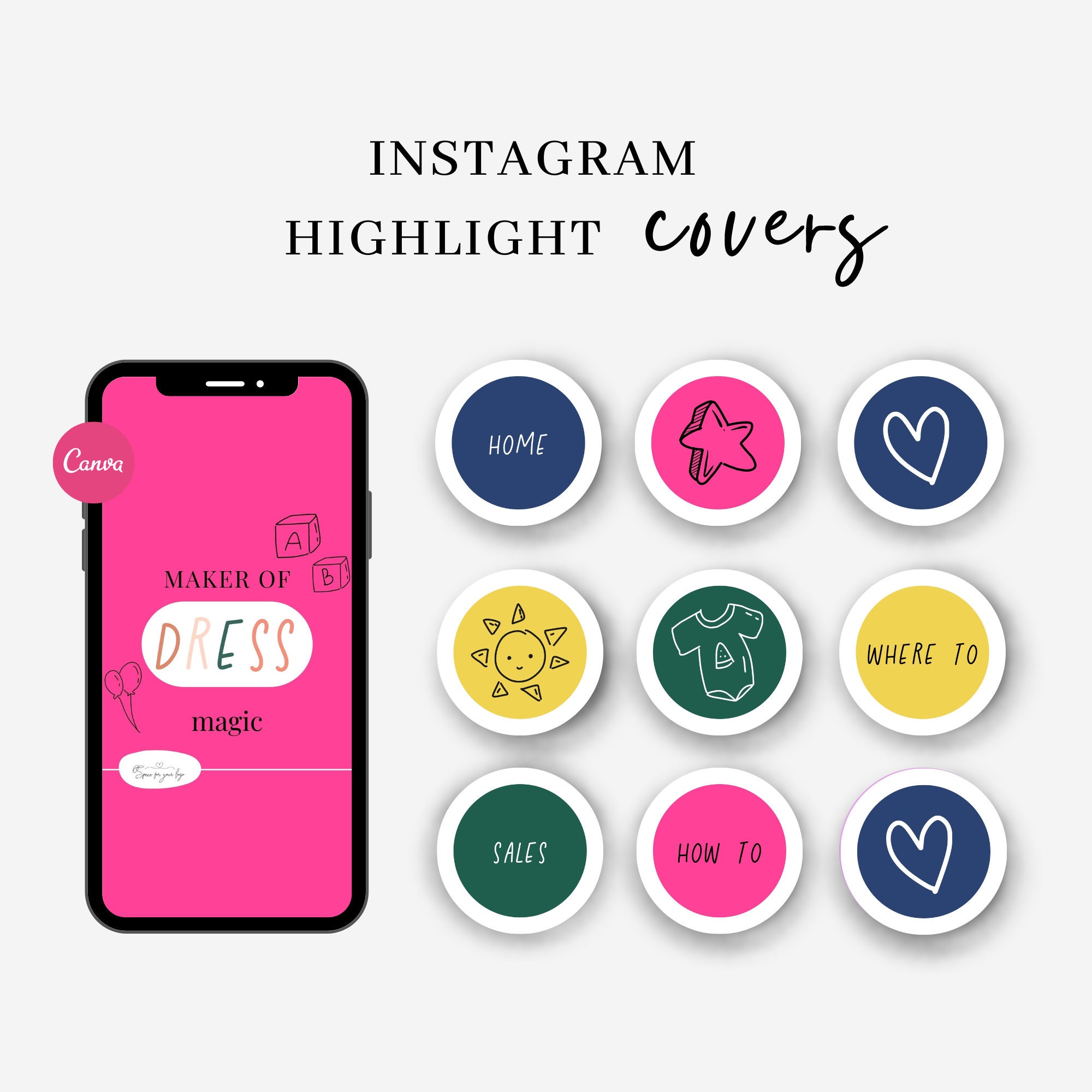 Colorful 80' Instagram Template Instagram Posts Small - Etsy