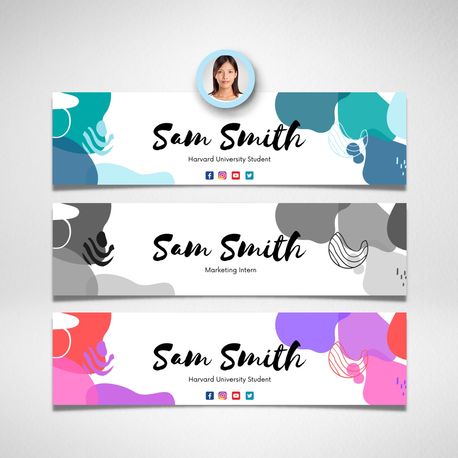 Blue Linkedin Banner, Linkedin Cover, Professional Profile, Easy
