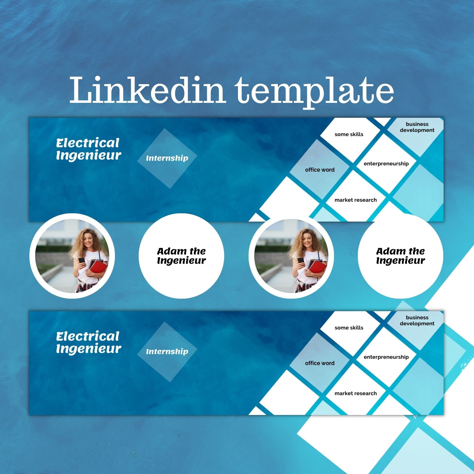 Blue Linkedin Profile Banner Template, Linkedin Background ,linkedin