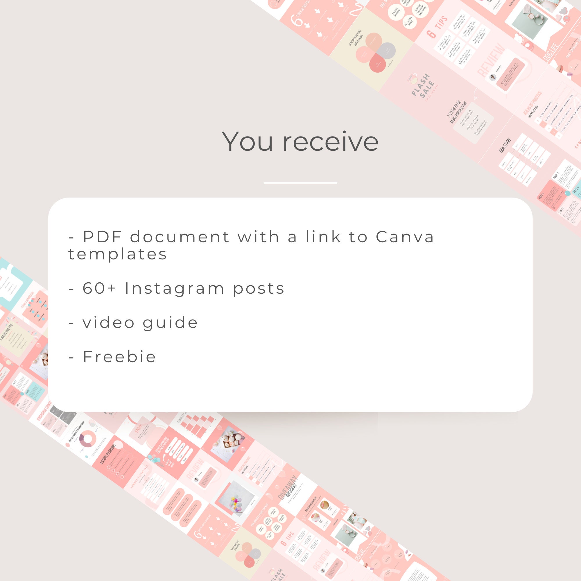Blush Pink Beauty Instagram Templates, Instagram Template Pastel Pink ...