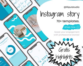 Blue Instagram story background template canva, story cover, instagram story, social media, instagram booster, business template