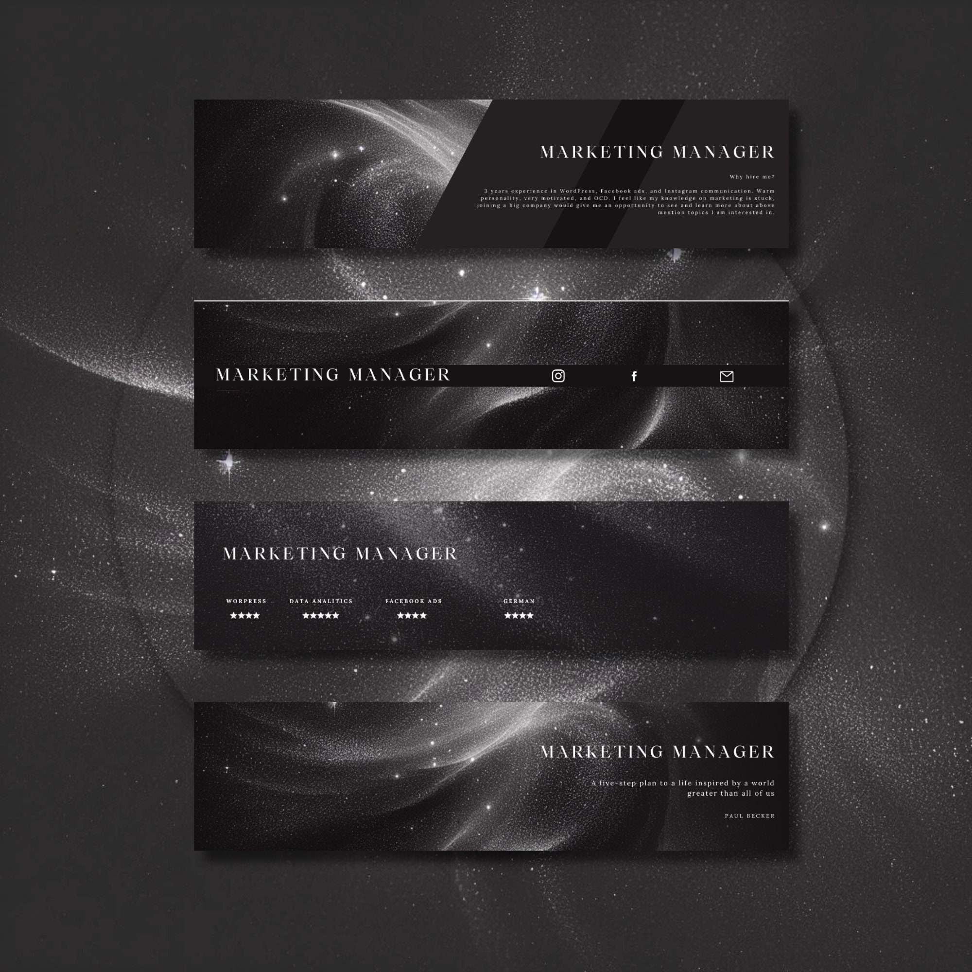 Black Linkedin Banner, Linkedin Background Header Photo - Etsy