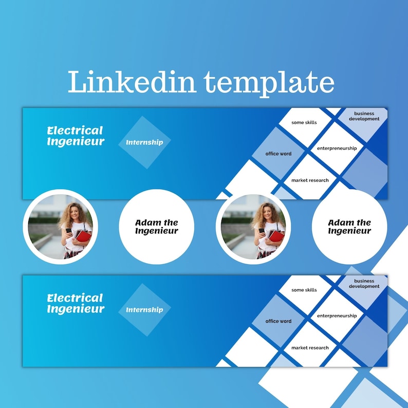 Blue Linkedin Banners, Linkedin Profile, Linked Template. Social Media ...