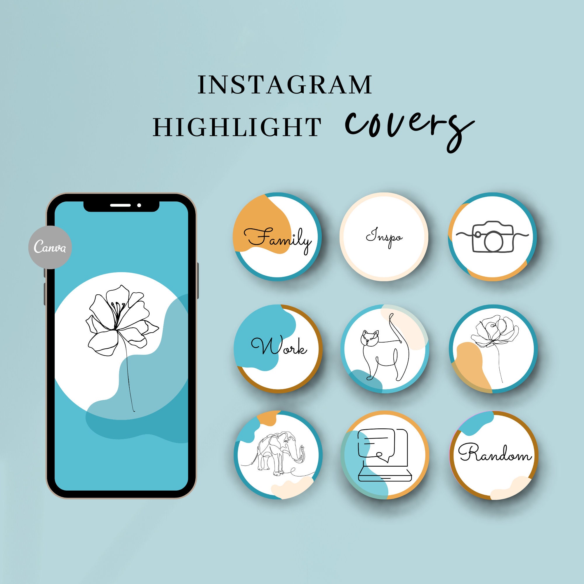 Blue Instagram Highlight Blue Instagram Highlight Covers - Etsy