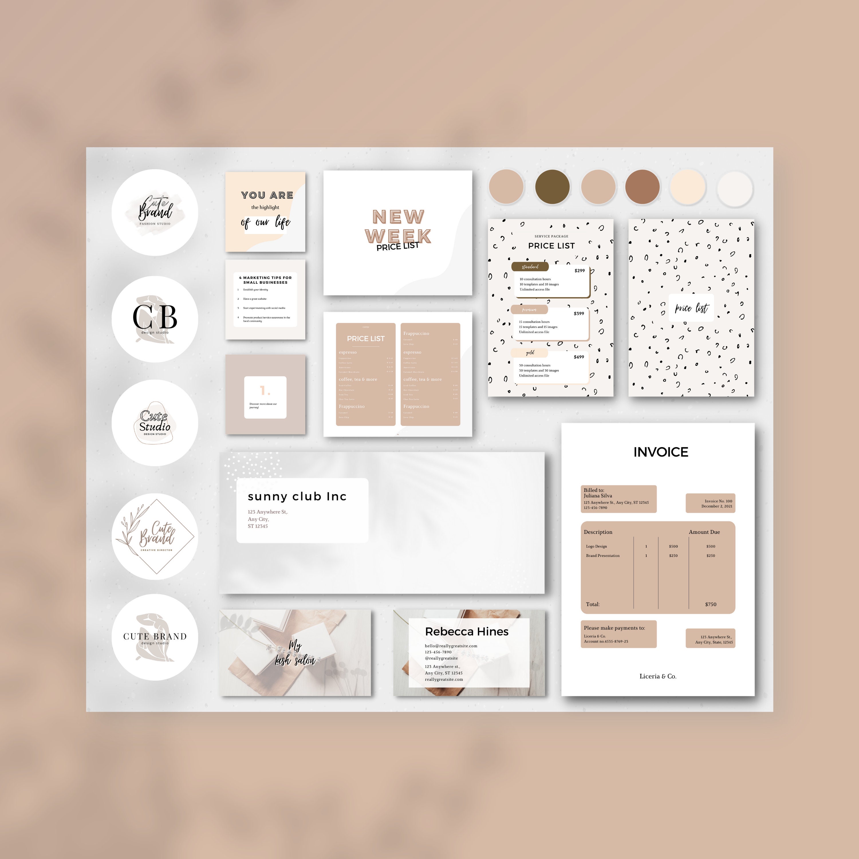 Neutral Branding Kit, Minimalist, Social Media Kit, Branding Package