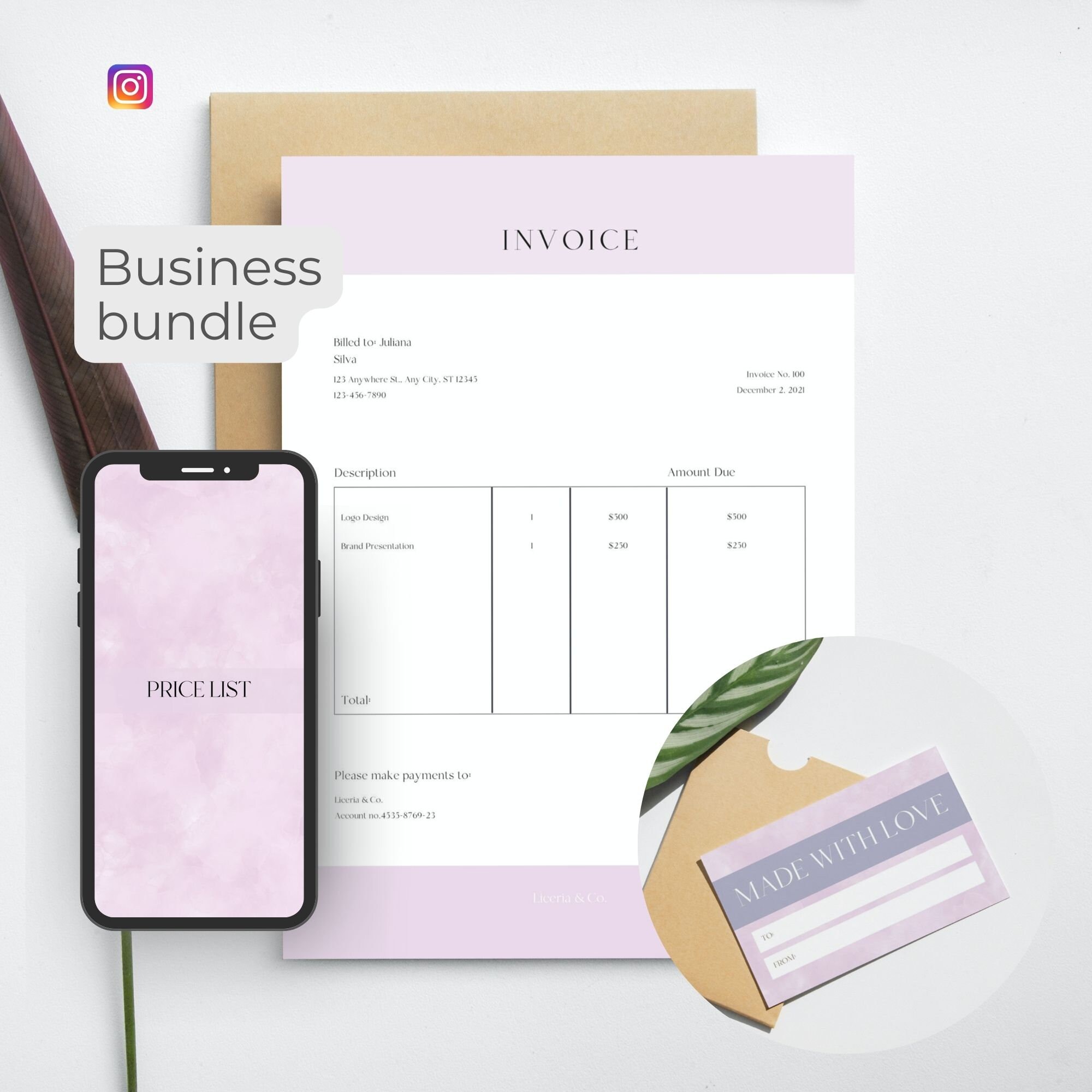 Pastel Branding Kit, Instagram Teplate, Social Media, Branding Package ...