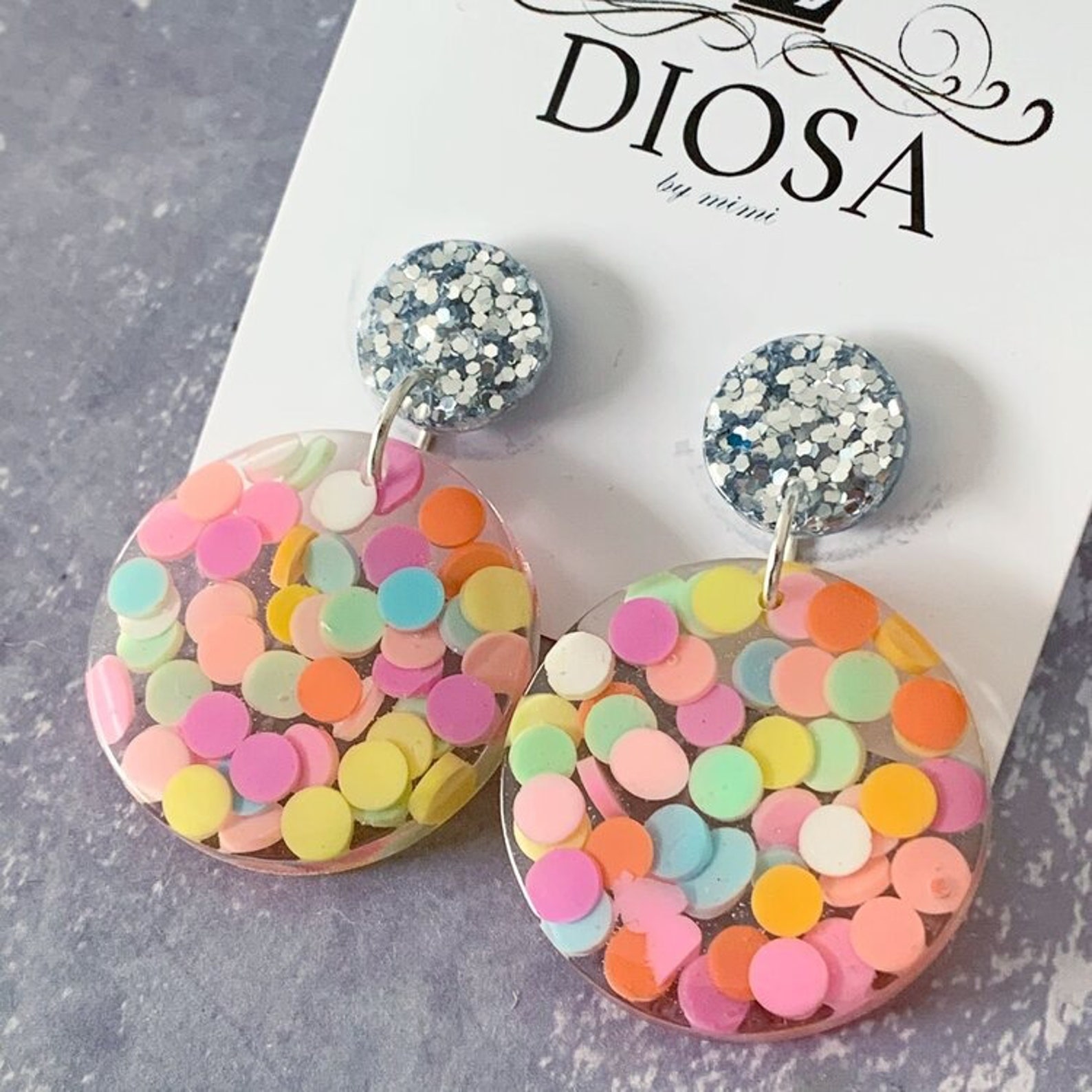 Colourful candy earrings /rainbow colour earrings/ modern Etsy