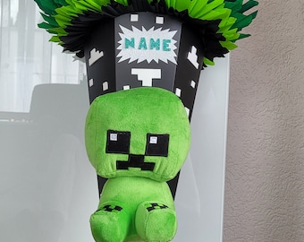 Schultüte Zuckertüte Minecraft Creeper Zombie Big Zombie Unikat + Name 105 cm
