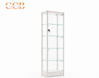Glass Jewellery Display Cabinet, Jewelry Display Case, Retail Display Cabinet, Glass Showcase, Adjustable Shelves, Optional LED Lighting