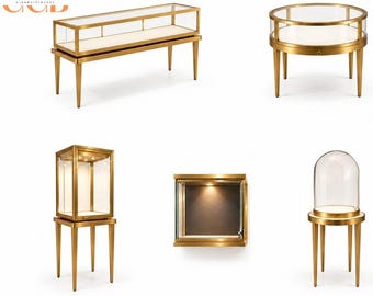 Luxury Jewelry Display Cabinet, Glass Showcase, Stainless Steel Display Case, Gold Retail Cabinet, Jewelry Store Display