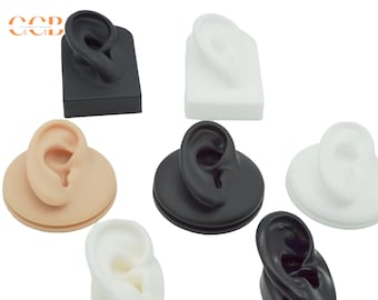 Silicone Mannequin Ears for Jewelry Display, Realistic Earring Holder for DIY Photo Shoots, Stud Dangle Earring Stand