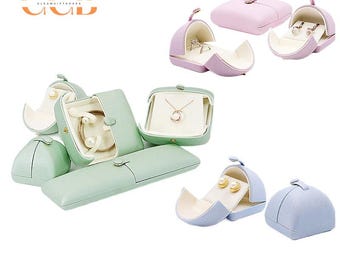 Double-door pu ring box, pair of ring boxes, earring boxes, pendant boxes, bracelet boxes, long chain boxes,heart shaped pearl necklace box.