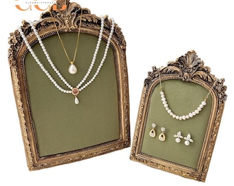 50% 0FF Gold jewelry display vintage photography frame, necklace holder, earring holder, wedding decor prop, wedding gift for her
