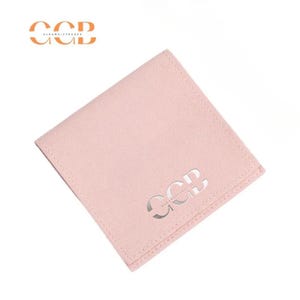10pcs pink microfiber jewelry pouches with optional custom logo, jewelry bags for rings, earrings, necklace packaging