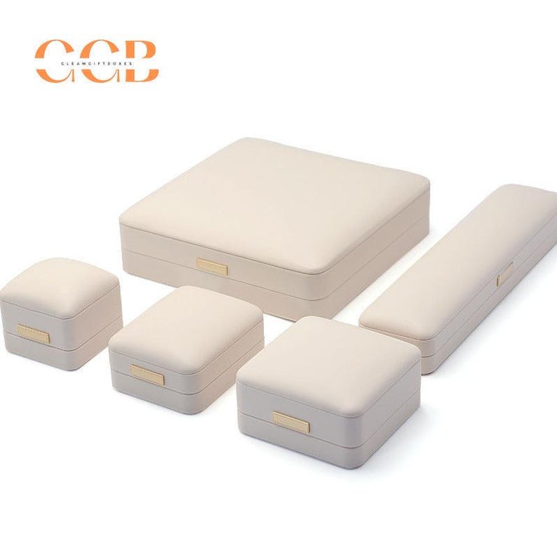 Kundenspezifische Premium-Luxus-Schmuckschatulle aus Lavendel und weißem Leder, Schmuckset, Mikrofaserfutter, Schmuckverpackung, Armband- und Halskettenbox Bild 6