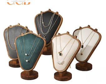 Wooden v-shaped neck rack jewelry display, jewelry display stand, necklace display stand, necklace holder stand, pendant display