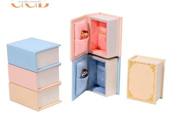 Mini book jewelry box, ring box, wedding ring box book, proposal ring box, engagement ring box, anniversary ring box, promise ring box