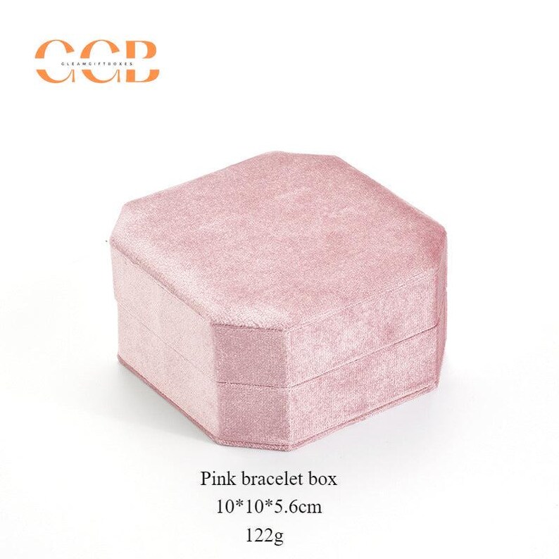 Samt Achteck Uhr und Armband Display Verpackung Geschenkbox, Armband Box, Uhrenbox, Geschenkbox, Schmuck Aufbewahrungsbox Pink