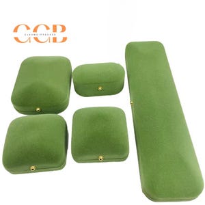 Grass Green Velvet Jewelry Box Set, Ring Box, Pendant Box, Bracelet Box, Pearl Necklace Box, Jewelry Storage Box, Gift Box