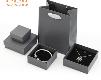 10pcs blue and grey jewelry box set, luxury packaging for rings earrings bracelets, customizable jewelry gift boxes without logo