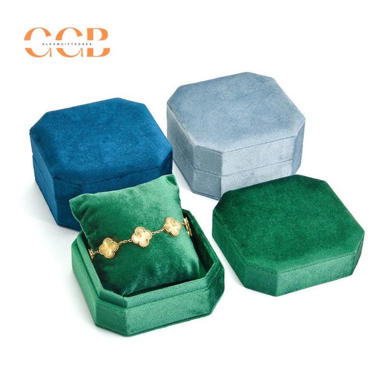 Samt Achteck Uhr und Armband Display Verpackung Geschenkbox, Armband Box, Uhrenbox, Geschenkbox, Schmuck Aufbewahrungsbox Bild 2