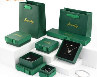 10pcs luxury jewelry box and handbag tote combo set, customizable jewelry packaging for rings earrings bracelets, elegant gift boxes