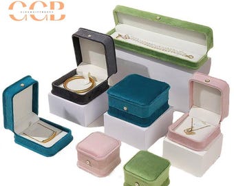 Soft Velvet Jewelry Set Box, Elegant Packaging for Rings, Earrings & Necklace – Luxury Gift Box for Jewelry Business or Personal Gifting
