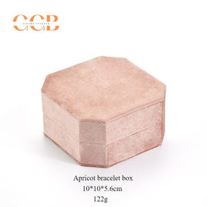 Samt Achteck Uhr und Armband Display Verpackung Geschenkbox, Armband Box, Uhrenbox, Geschenkbox, Schmuck Aufbewahrungsbox Apricot