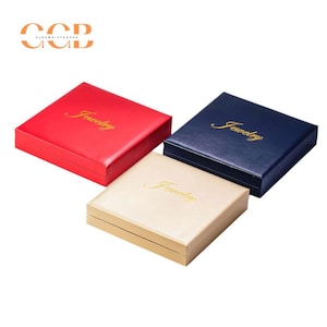 Gold PU Leather Pearl Necklace Jewelry Box, Large Necklace Gift Box, Pearl Necklace Packaging, Jewelry Display, Luxury Jewelry Box