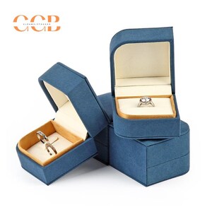 Wholesale Blue Microfiber Jewelry Box, Pendant Box, Bracelet Box, Pearl Necklace Box, Jewelry Storage Box, Ring Box, Gift Box