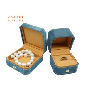 Victorian Style Velvet Ring Box, Proposal Ring Box, Necklace Box, Wedding Ring Box, Pendant Jewelry Box, Vintage Style