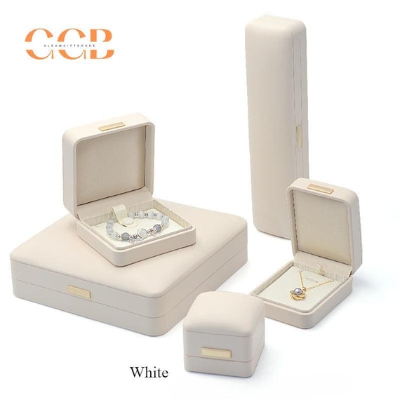 Customised premium luxury lavender & white leather jewelry box,jewelry set box,microfiber lining,jewelry packaging,bracelet and necklace box