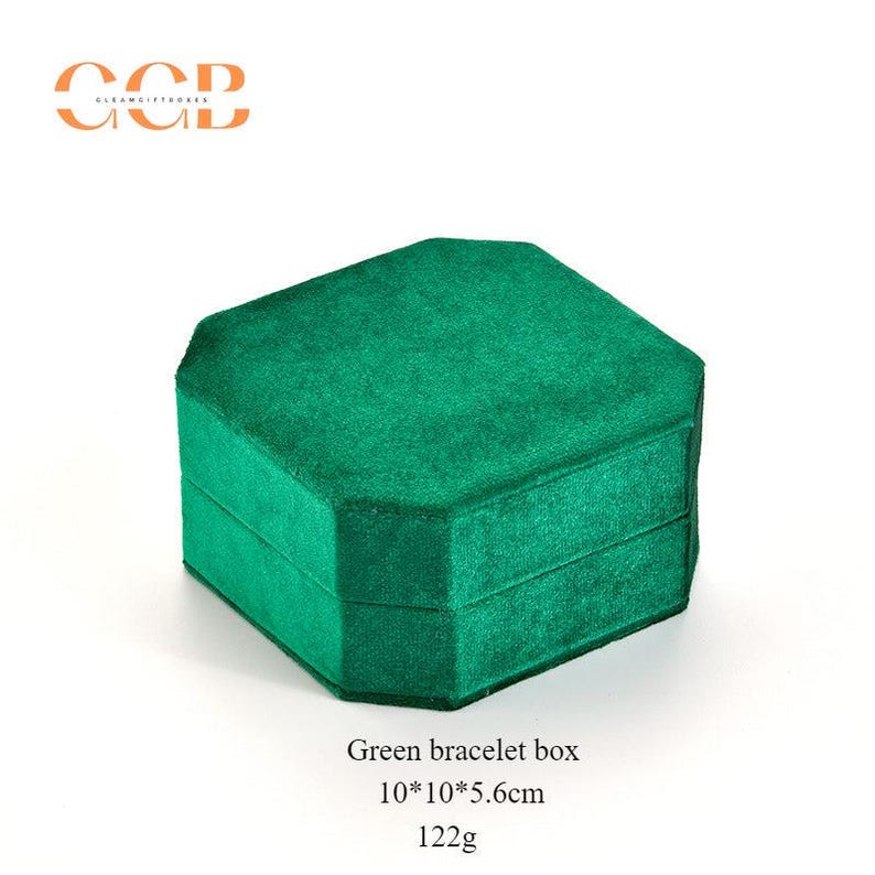 Samt Achteck Uhr und Armband Display Verpackung Geschenkbox, Armband Box, Uhrenbox, Geschenkbox, Schmuck Aufbewahrungsbox Green
