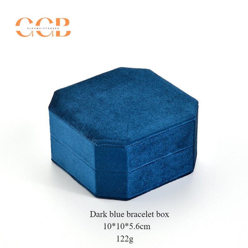 Samt Achteck Uhr und Armband Display Verpackung Geschenkbox, Armband Box, Uhrenbox, Geschenkbox, Schmuck Aufbewahrungsbox Dark blue