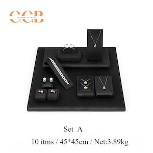 Black jewelry store display, elegant pearl jewelry display set, premium ring display -Australia Jewellery Package Wholesale