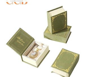 New Story Book Pu Leather Book-shaped Jewelry Gift Box, Proposal