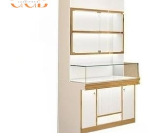 Upright Luxury Glass Jewelry Display Cabinet, Floor Standing Storage with Drawers, Showcase for Jewelry Stores