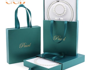 10pcs 19.5x19.5x4cm pearl necklace handbag box set, jewelry display packaging for earrings and bracelets, wholesale tote jewelry boxes