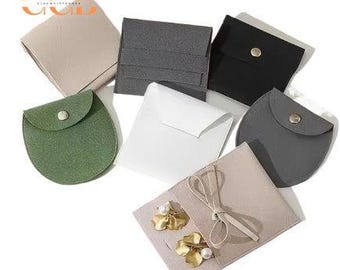 10,20,50,100pcs custom microfiber jewelry bag-small personalized snap button pouch-wholesale press-on nail-jewelry packaging-jewelry storage