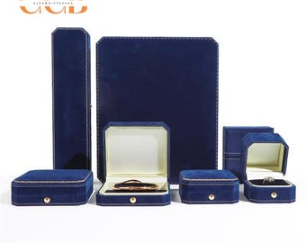 Wholesale Blue Jewelry Box Set, Pendant Box, Bracelet Box, Pearl Necklace Box, Jewelry Storage Box, Ring Box, Gift Box