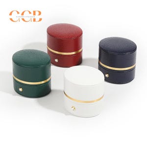 Premium PU Leather Blue and Green Oval Ring Box, Proposal and Diamond Ring Box, Engagement & Wedding Jewelry Set Box, Jewelry Display Box