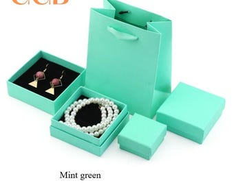 10pcs jewelry gift box and bag set, multi color packaging for rings earrings bracelets, customizable jewelry boxes without logo