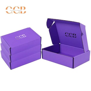 10 stuks paarse golfkartonnen verzenddozen, op maat gemaakte kraftverzenddoos voor sieraden geschenkverpakkingen, verzendbenodigdheden voor kleine bedrijven;