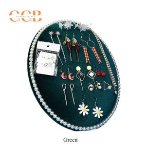 Oval jewelry display vintage, necklace stand, earring holder, jewelry organizer, photograph jewelry prop display, jewelry store display