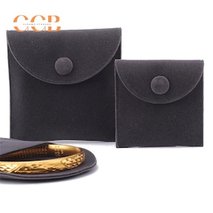 10pcs snap button velvet jewelry pouch for bracelet ring earrings, thickened small jewelry packaging bag, custom logo and bulk wholesale