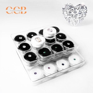 5 pièces présentoir à bijoux en acrylique avec couvercle, organisateur d'échantillons de bagues en pierres précieuses avec boîtes en plastique, plateau de rangement en diamants en vrac avec compartiments