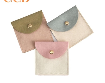 20pcs 8x8cm multi color jewelry pouch, soft suede travel pouch for rings earrings necklaces, customizable jewelry packaging bags