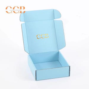 10 caixas de papelão ondulado azul para remessa, caixa de correio Kraft para pequenas empresas, caixa de embalagem de presente de joias personalizada para remessa de pedidos