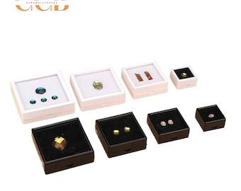 20/50/100pcs White Gem Display Plastic Box storage containers for Gems & Diamond, Glass Box Gem Box, Gemstone Box, Gemstone Display box